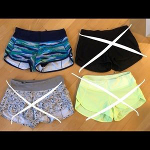 $15/pair Lululemon Speed shorts size 2